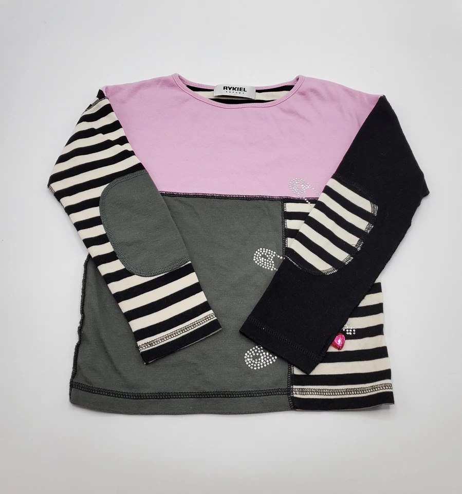 Blusa da moda Sonia Rykiel feminina 100% algodão strass tamanho 5 anos usada - Imagem 1 de 4