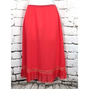 VINTAGE LUXITE Nylon & Lace 1/2 Slip Strawberry Coquette Pin Up Feminine Small - Picture 1 of 8