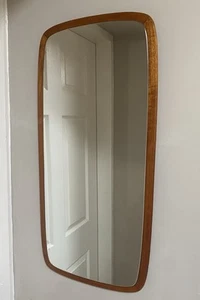Vintage Mid-Century Danish Style Teak Wall Mirror Retro 70's Original W German - Picture 1 of 14