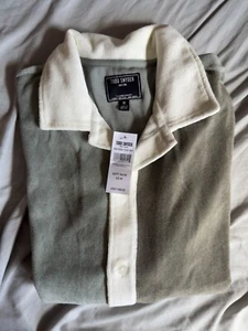 Todd Snyder Colorblock Terry Beach Polo in Soft Sage MEDIUM $198 - Picture 1 of 4