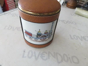 Scatola Contenitore Ceramica e Pelle Vintage "Locomotiva Italiana 1840" - Imagen 1 de 10