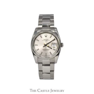 Rolex Oyster Perpetual Date 115200 with Silver Dial in Stainless Steel Oyster Br - Picture 1 of 8