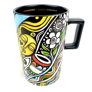 Starbucks Coffee Limited Ed. Laolu Senbanjo 2018 Coffee Mug Cup 12 oz Black EUC - Picture 1 of 7
