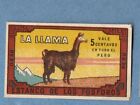 MATCHBOX LABELS SWEDEN- La Llama, export to Peru, smaller - **mint