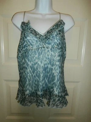 NWT NEW MACYS INC TOP SZ 6 MEDIUM SILK METALLIC ANIMAL PRINT — 第 1/3 张图片