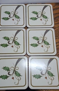 JUEGO DE 6 POSAVASOS LENOX VINTAGE ACEBO CON ORO - Imagen 1 de 8