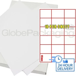 500 HOJAS DE ETIQUETAS DE IMPRESORA - 18 POR HOJA - 63 x 46 mm - Imagen 1 de 5