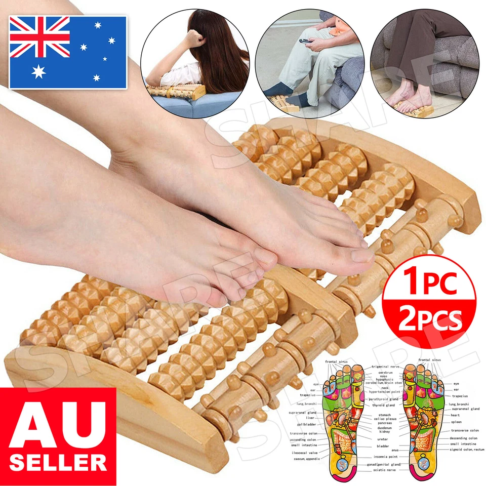 Wooden Foot Massager Roller Relieve Plantar Fasciitis Acupressure Therapy Tool - image 1 of 4