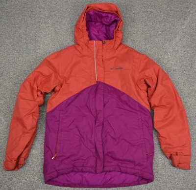 Chaqueta de invierno Columbia aislante con capucha niño/niña grande (14/16) púrpura/naranja Foto 1 de 4