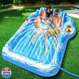 Tumbona flotante inflable extra grande 83" X 63" con aspersor, P - Imagen 1 de 5