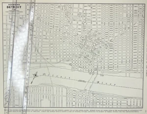 1940's downtown Detroit River atlas Map Vintage - Picture 1 of 6