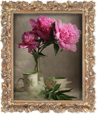 Vintage Picture Frames 8X10, Wall and Tabletop Photo Frame with Rose Flower and - Image 1 of 4