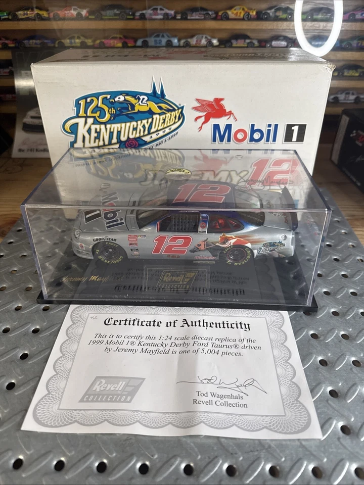 1999 Revell NASCAR #12 Jeremy Mayfield Mobil 1 125th Kentucky Derby Taurus 1:24 - Image 1 of 4