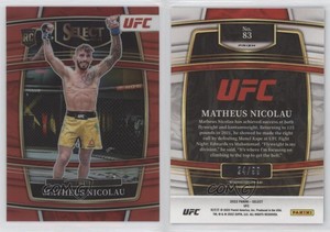 2022 Panini Select UFC Concourse Red Prizm /99 Matheus Nicolau #83 Rookie RC