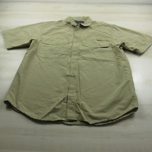 Exofficio Shirt Mens Medium Brown Button Up Tech Vented Hiking Cotton Nylon - Picture 1 of 12
