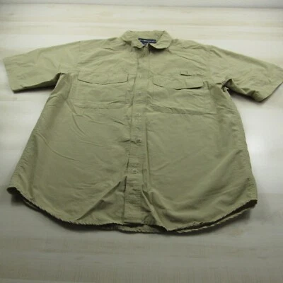 Exofficio Shirt Mens Medium Brown Button Up Tech Vented Hiking Cotton Nylon - Image 1 of 4