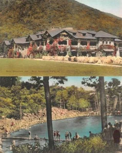 2~1937 Handcolored Postcards NY New York ~ BEAR MOUNTAIN PARK~INN~POOL Roadside - Picture 1 of 5