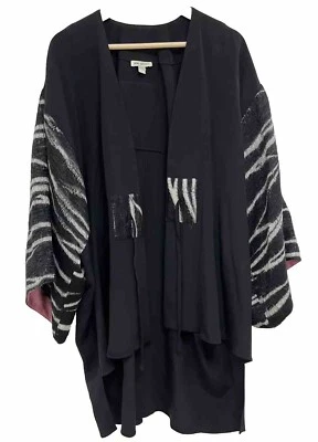De colección Jane Suttell Seda Patchwork Kimono EE. UU. Chaqueta Cárdigan Terciopelo OS A000648 Foto 1 de 4