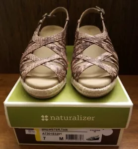 Naturalizer Women's Brewster Dress Sandals Tan Snakeskin Size 7M - New in Box - Picture 1 of 7