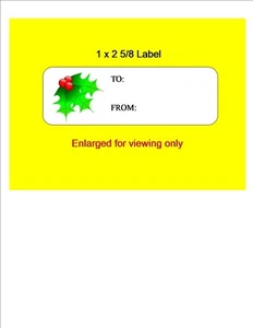 120 ""Etiquetas de regalo de Navidad - Holly Berry"" etiquetas impresas personalizadas -1 x 2 5/8" - Imagen 1 de 1