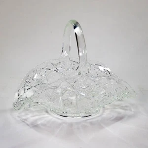 Vintage Clear Crystal Glass Basket - Picture 1 of 4