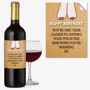 #1042 CUMPLEAÑOS BOTELLA DE VINO ETIQUETA OCASIÓN REGALO Idea Divertida MAMÁ - Imagen 1 de 2