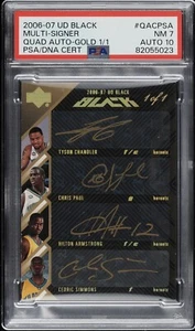 2006-07 Upper Deck Black Chris Paul Rookie Rc Chandler Quad Auto 1/1 Black Psa 7 - Picture 1 of 2