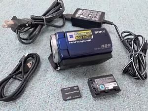 BLUE Sony Handycam DCR-SR47 60GB Video Digital Camcorder + 2GB card, AC Adapter - Picture 1 of 19