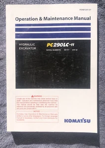 Komatsu Operation & Maintenance Manual for PC290LC-11 Excavator PEN01241-01 - Picture 1 of 6