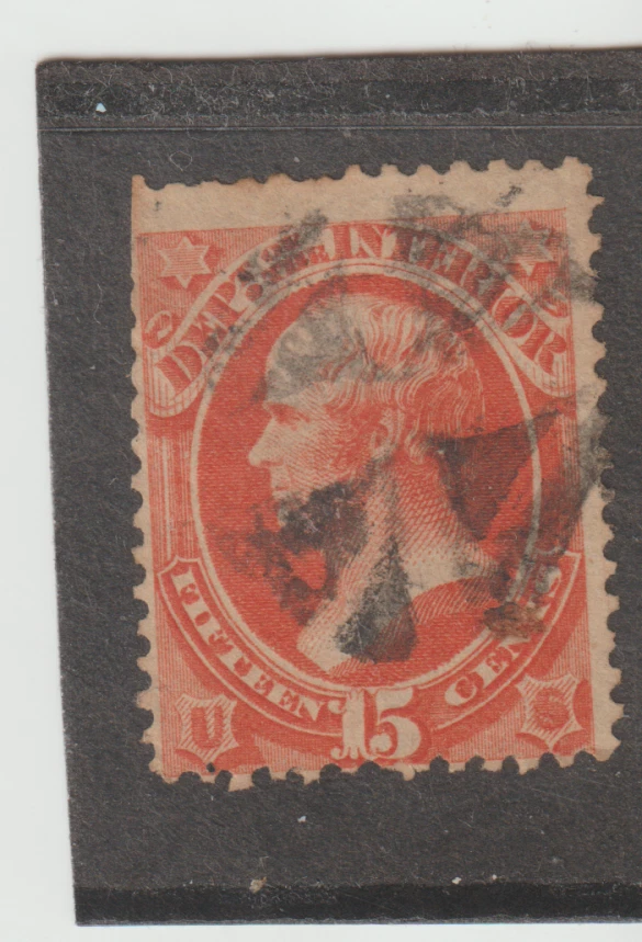 US Scott #O21 Used  15c Interior Department Official w/  Fancy Cancel - Image 1 of 1