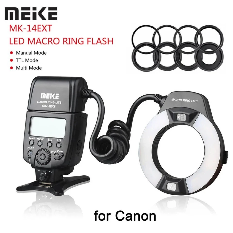 Meike MK-14EXT TTL Macro LED Ring Flash Speedlite for Canon EOS 5D 6D 7D 60D 70D - Image 1 of 4