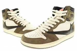 Nike AIR JORDAN 1 HIGH OG TS SP TRAVIS SCOTT 2019 DARK MOCHA USUS8.5 SN01342 - Picture 1 of 9