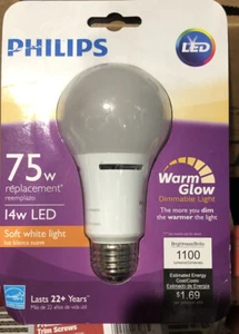 Philips 459065 75W Equivalent Soft White Household A21 Dimmable LED  - Picture 1 of 1