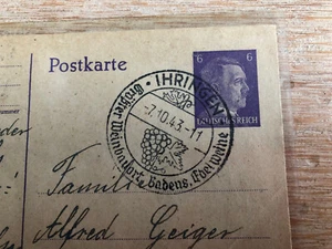 Postkarte 1943 Deutsches Reich A.Hitler beschrieben gestempelt sehr guter Zust. - Bild 1 von 3