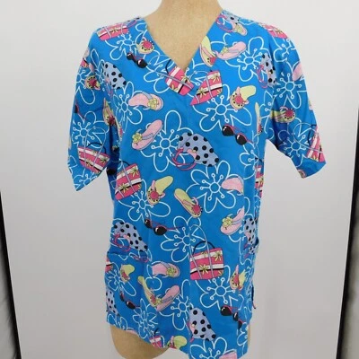 Blusa Médica UA Mujer Playa Fiesta Azul Lira Cuello en V Manga Corta Talla S Foto 1 de 4