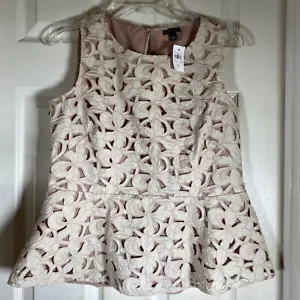 Ann Taylor Loft Damengröße 8 taupe ausgeschnitten Blumenmuster ausgestellter Rock 2-teiliges Set Größe S - Bild 1 von 12