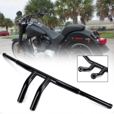 Guidão 8" Rise Drag T-Bar 1-1/4" Fat para Harley Sportster Dyna Softail Fatboy - Imagem 1 de 4