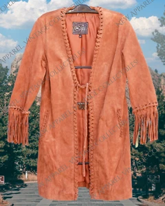 CHI by Falchi Damen Gr. S Wildleder Fransenbesatz Sommermantel, Jacke vorne offen - Bild 1 von 5