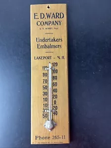 VTG Original E.D. Ward Company Undertakers Embalmers Lakeport NH Thermometer Adv - Picture 1 of 8