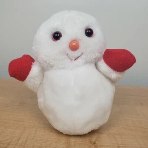 Peluche pupazzo di neve Dan Brechner Natale bambino 7" bianco con guanti rossi - Foto 1 di 14