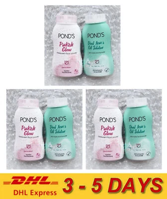 6 x Pond s Pinkish Glow Face Powder + Dual Acne Oil Control (Pink + Green) 50g. - Image 1 of 4