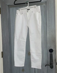 EILEEN FISHER Organic Cotton White Jeans Stretch Pants Womens 8P - Picture 1 of 8