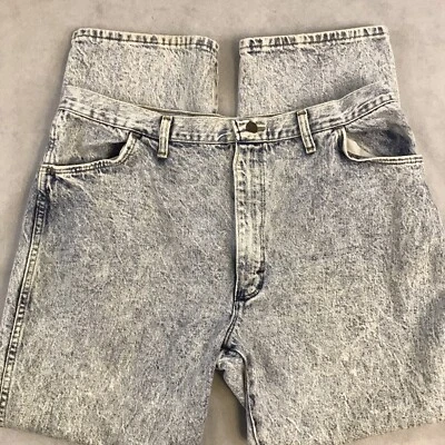 Vintage Rustler Jeans Mens 39 Blue Denim Stone Acid Washed 80s VTG 1980s USA - Image 1 of 4