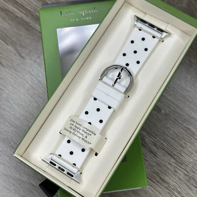 NEW✅ Kate Spade White Polka Dot 38/40/41 mm Apple Watch Silicone Strap KSS0102 - Image 1 of 4