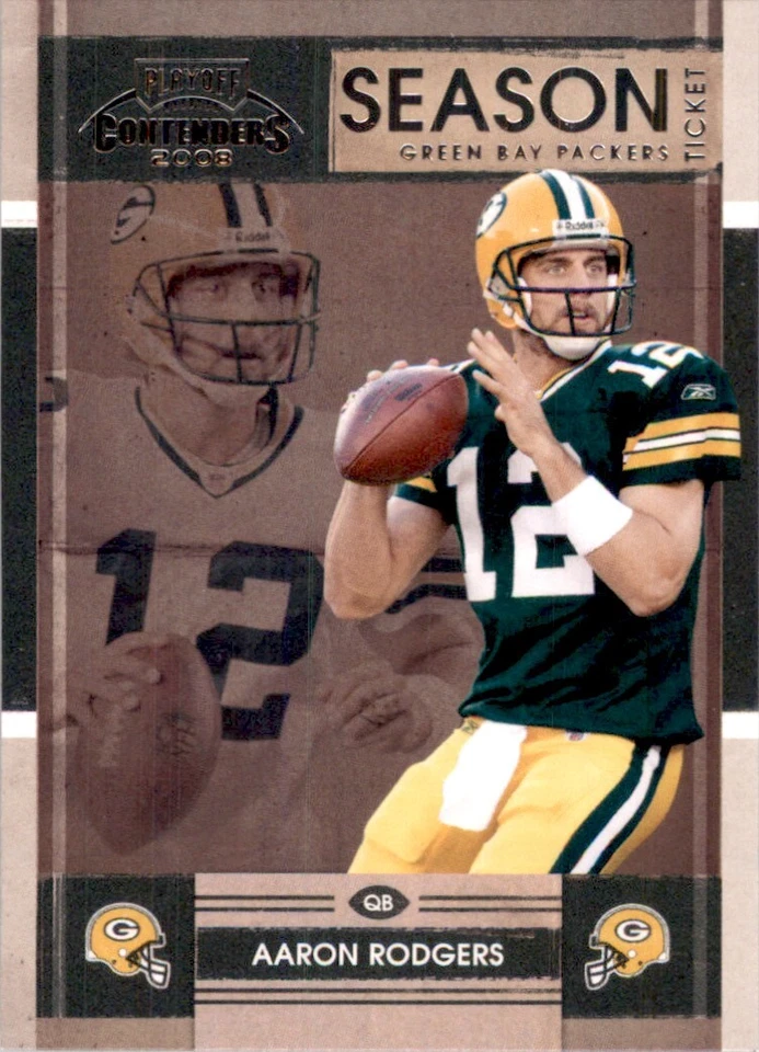 2008 Playoff Contenders Season Ticket Aaron Rodgers Green Bay Packers #37 - Image 1 of 2