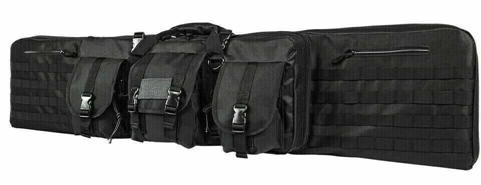 VISM Double Carbine Case 55" Tactical Dual Rifle Range Bag Shooting Hunting BLK - Image 1 of 4