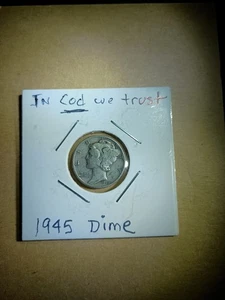 1945 Mercury Dime With In Cod We Trust Error Circulated Free Shipping - Picture 1 of 5