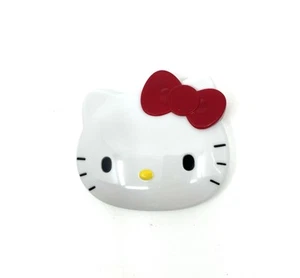 Hello Kitty Compact Mirror White Red Bow 2017 Sanrio NWT Makeup Purse Travel - Picture 1 of 3