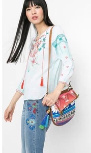 Desigual Paisley Umhängetasche Floral Happy Bazaar Fold Over Expandable Canvas - Bild 1 von 9