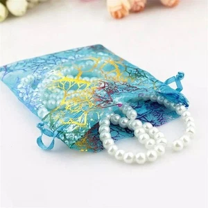 Korallengazetasche Organza Schmuck Beutel 50/100Pcs Sheer Coralline Gefallen - Bild 1 von 36